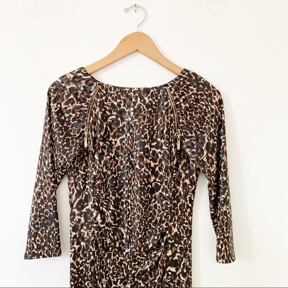 Joseph RibKoff Animal Print 3/4 Sleeve Midi Dress - Picture 4 of 10